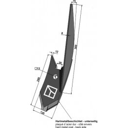 3374444 Šoninis kaltas Lemken, dešinė 3374444 Šoninis kaltas Lemken, dešinė