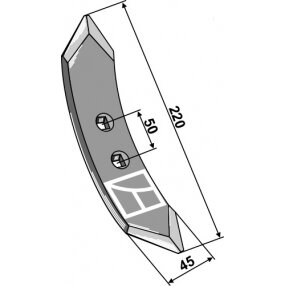 Kultivatoriaus noragėlis 220mm 1