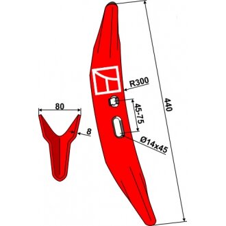 Kultivatoriaus noragėlis Melone 450mm 1