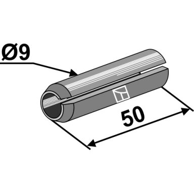 Suspaudimo kaištis Ø9x50