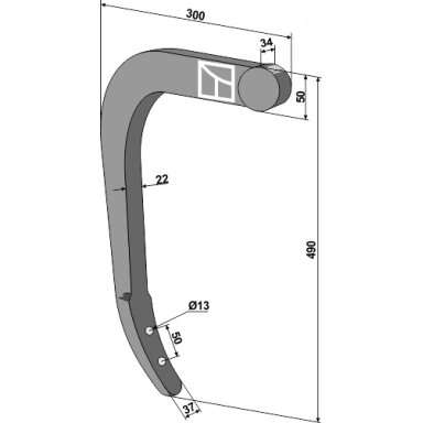 Kultivatoriaus kotas 490 mm