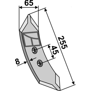 Kultivatoriaus noragėlis Huard  255mm