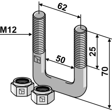 Kilpinis varžtas M12