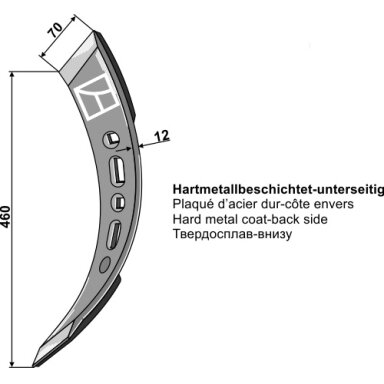 Kaltas SK, kairė, hard metal faced