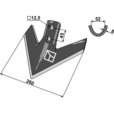 Strėlinis noragas 260mm