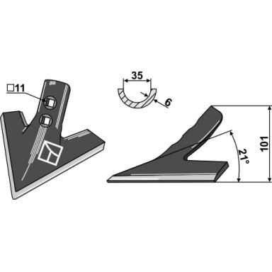 Strėlinis noragas 150mm