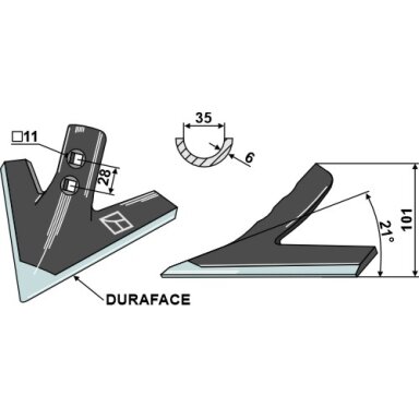 Strėlinis noragas 200mm - DURAFACE