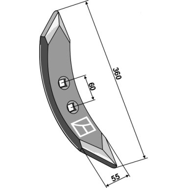 Kultivatoriaus noragėlis 360mm