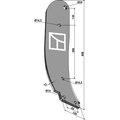 Purentuvo koja, dešinė, 608 mm