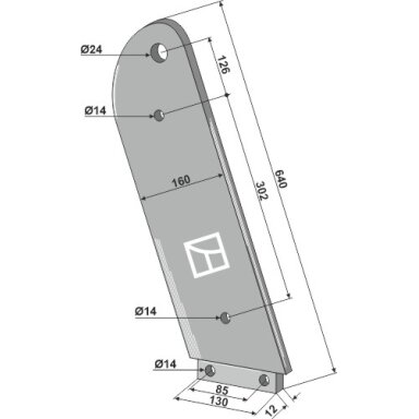Purentuvo koja, 640 mm