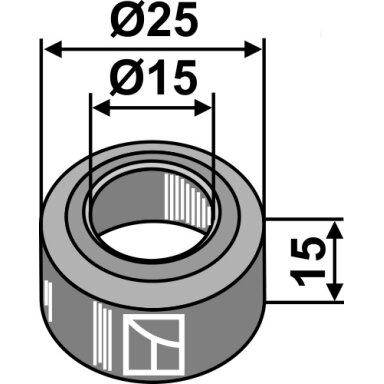 Įvorė Ø25x15xØ15