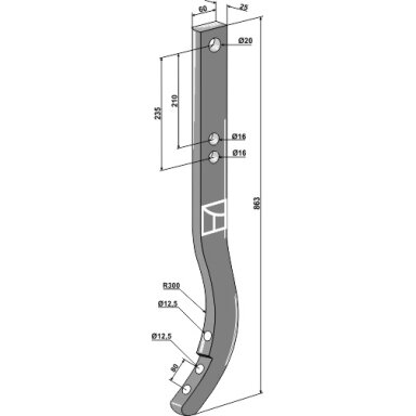 Kultivatoriaus kotas - 863mm