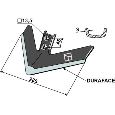 Strėlinis noragas 285mm - DURAFACE
