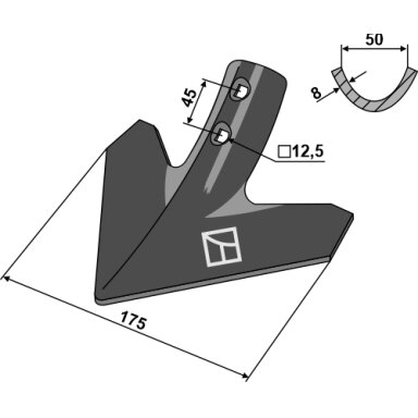 Strėlinis noragas 175mm