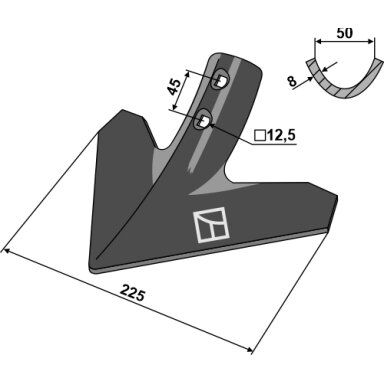 Strėlinis noragas 225mm