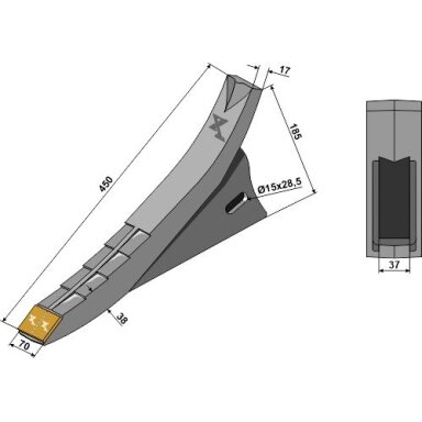 R17622960R Kaltas Maschio / Gaspardo - kietmetalis