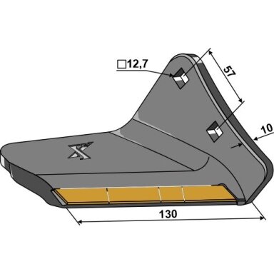 475000 Strėlinis noragas Vaderstad, dešinė - Kietmetalis