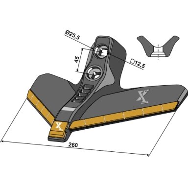 Strėlinis noragas 260mm - kietmetalis