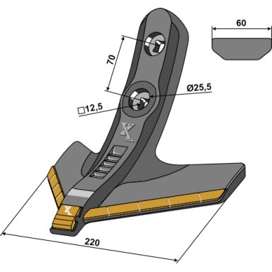 937658 Strėlinis noragas Kockerling 220 mm - kietmetalis