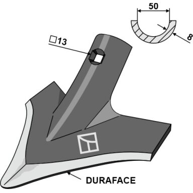 Strėlinis noragas share 240mm - DURAFACE