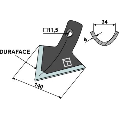 Strėlinis noragas 140mm - DURAFACE