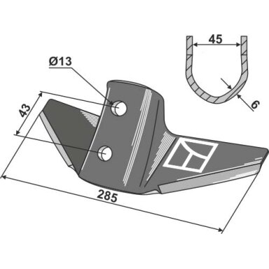 Strėlinis noragas for Kongskilde  system