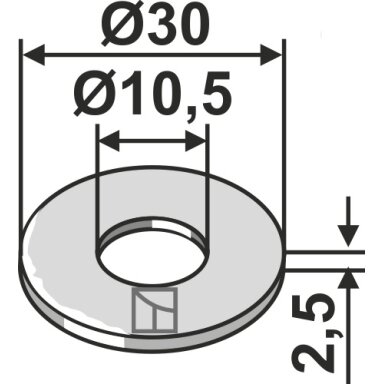 Poveržlė Ø30x2,5xØ10,5