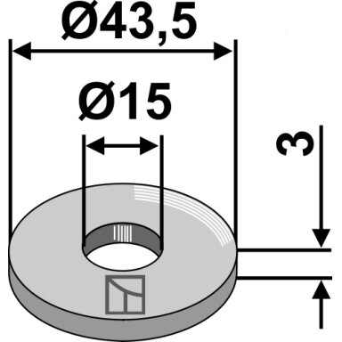 Poveržlė Ø43,5x3xØ15