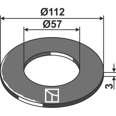 Spyruoklinė poveržlė - Ø112x3xØ57