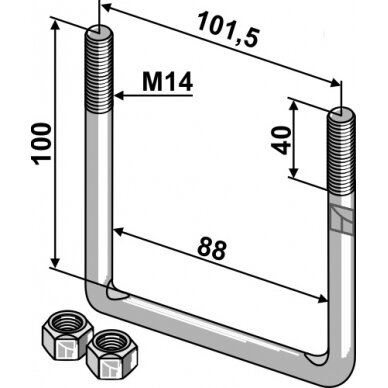 Kilpinis varžtas - M14 1