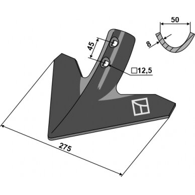 Strėlinis noragas 275mm Strėlinis noragas 275mm