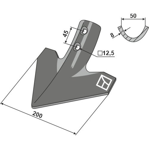 Strėlinis noragas 200mm Strėlinis noragas 200mm