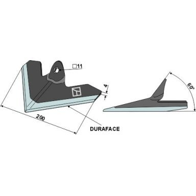 Strėlinis noragas 200mm - DURAFACE
