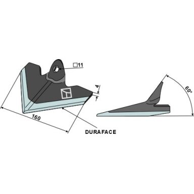 Strėlinis noragas 160mm - DURAFACE