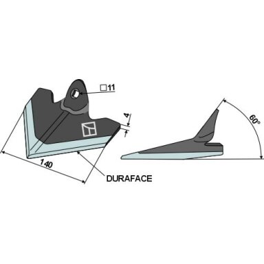 Strėlinis noragas 140mm - DURAFACE