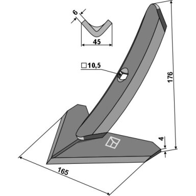 8101086 Strėlinis noragas Treffler 165mm