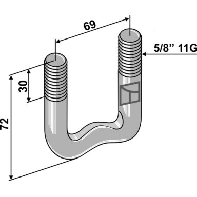 Kilpinis varžtas 5/8'' 11G