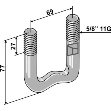 Kilpinis varžtas 5/8'' 11G 1