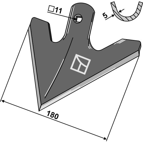 3375486 Strėlinis noragas Lemken, 180mm 1