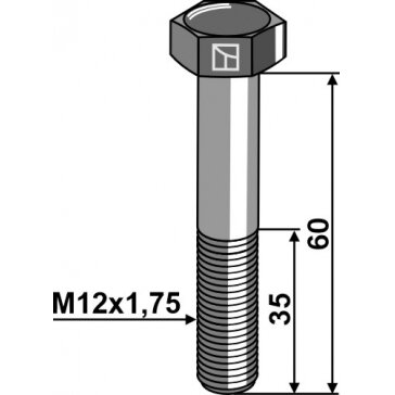 Varžtas M12 - DIN931 - 12.9 1