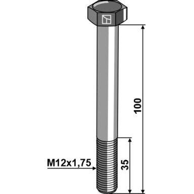 Varžtas M12 - DIN931 - 12.9
