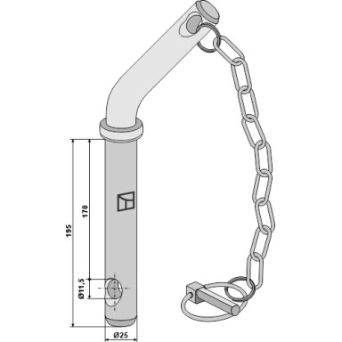 Kaištis with curved handle