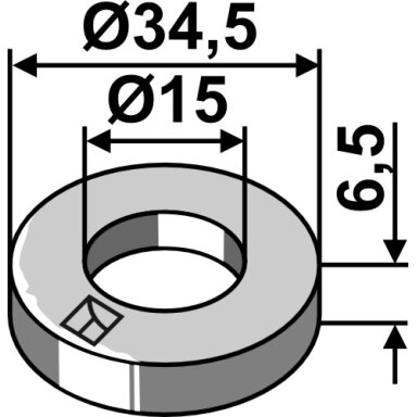 Poveržlė Ø34,5x6,5xØ15