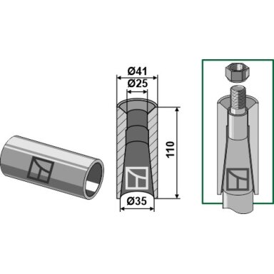 Privirinama įvorė 110mm