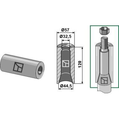 Privirinama įvorė 120mm