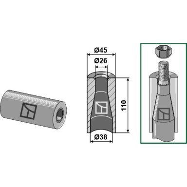 Privirinama įvorė 110mm