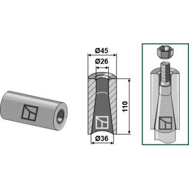 Privirinama įvorė 110mm
