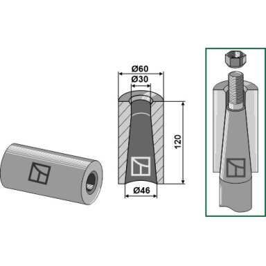 Privirinama įvorė 120mm