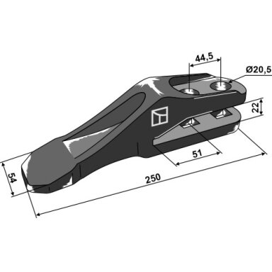 531.03205 JCB Šakutės tipo dantis