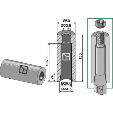 Privirinama įvorė 130mm Privirinama įvorė 130mm